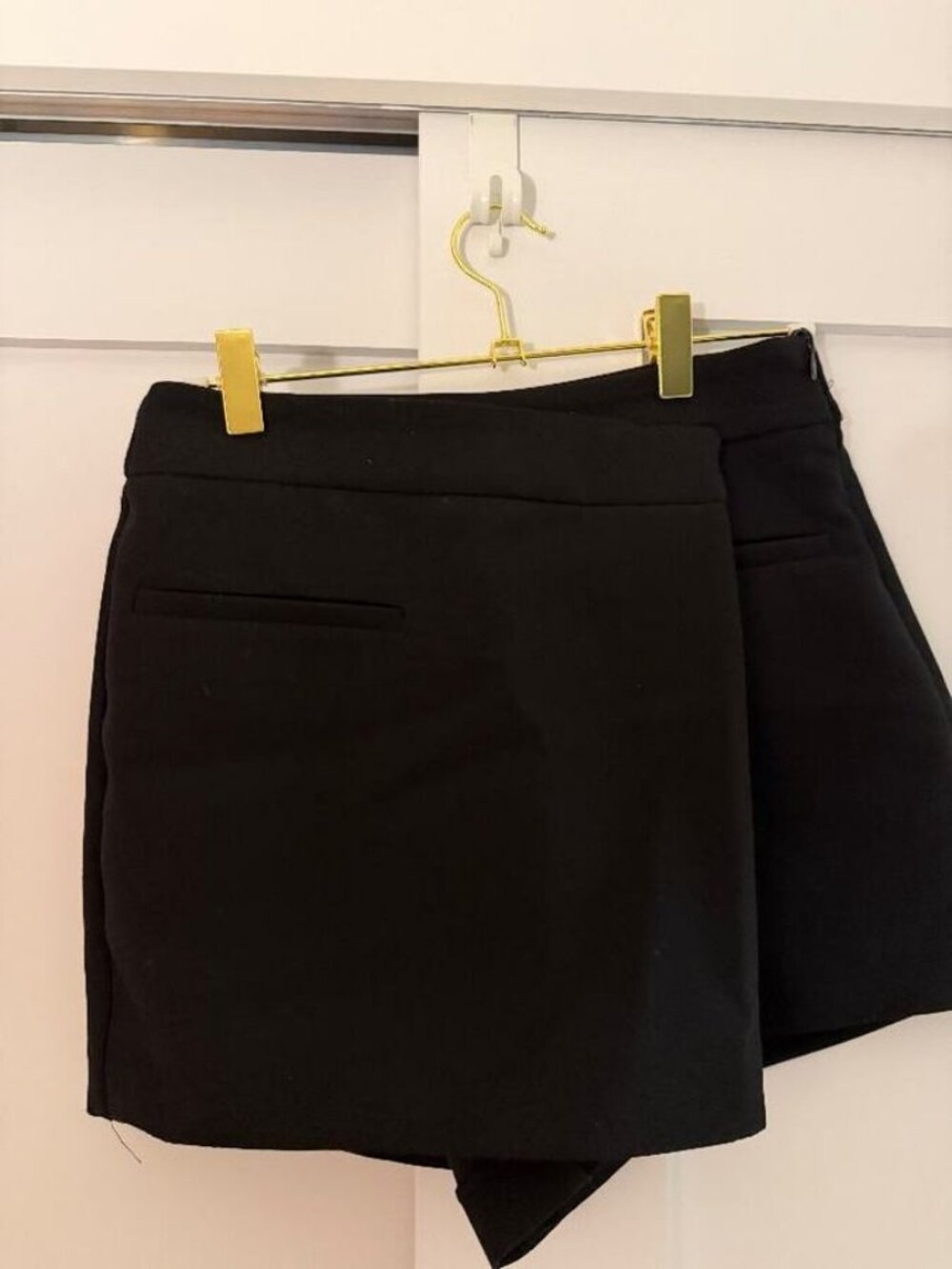 Zara black asymmetric mini skort - XS